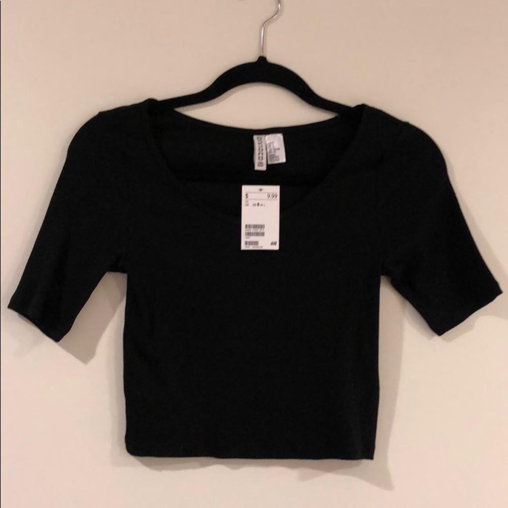 NWT H&M Black Crop Top